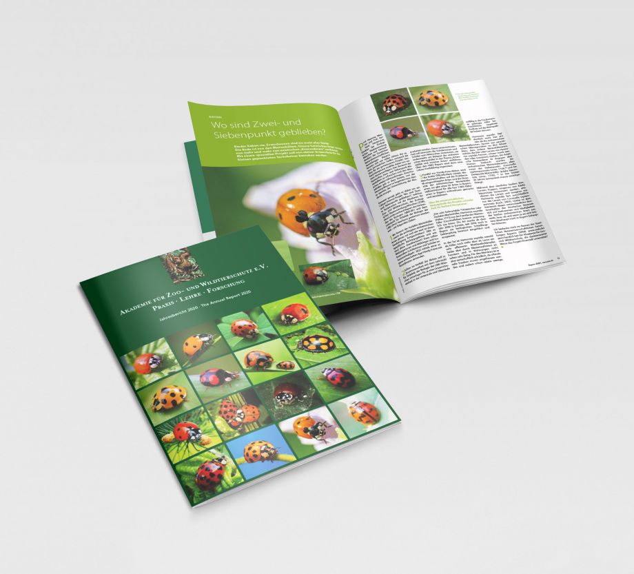 Gestaltung Jahresbericht Akademie für Zoo- und Wildtierschutz
